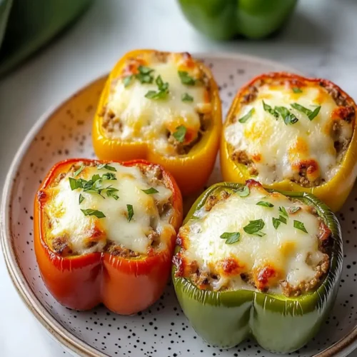 Easy Cream Cheese Stuffed Bell Peppers