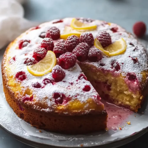 Lemon Raspberry Yogurt Cake