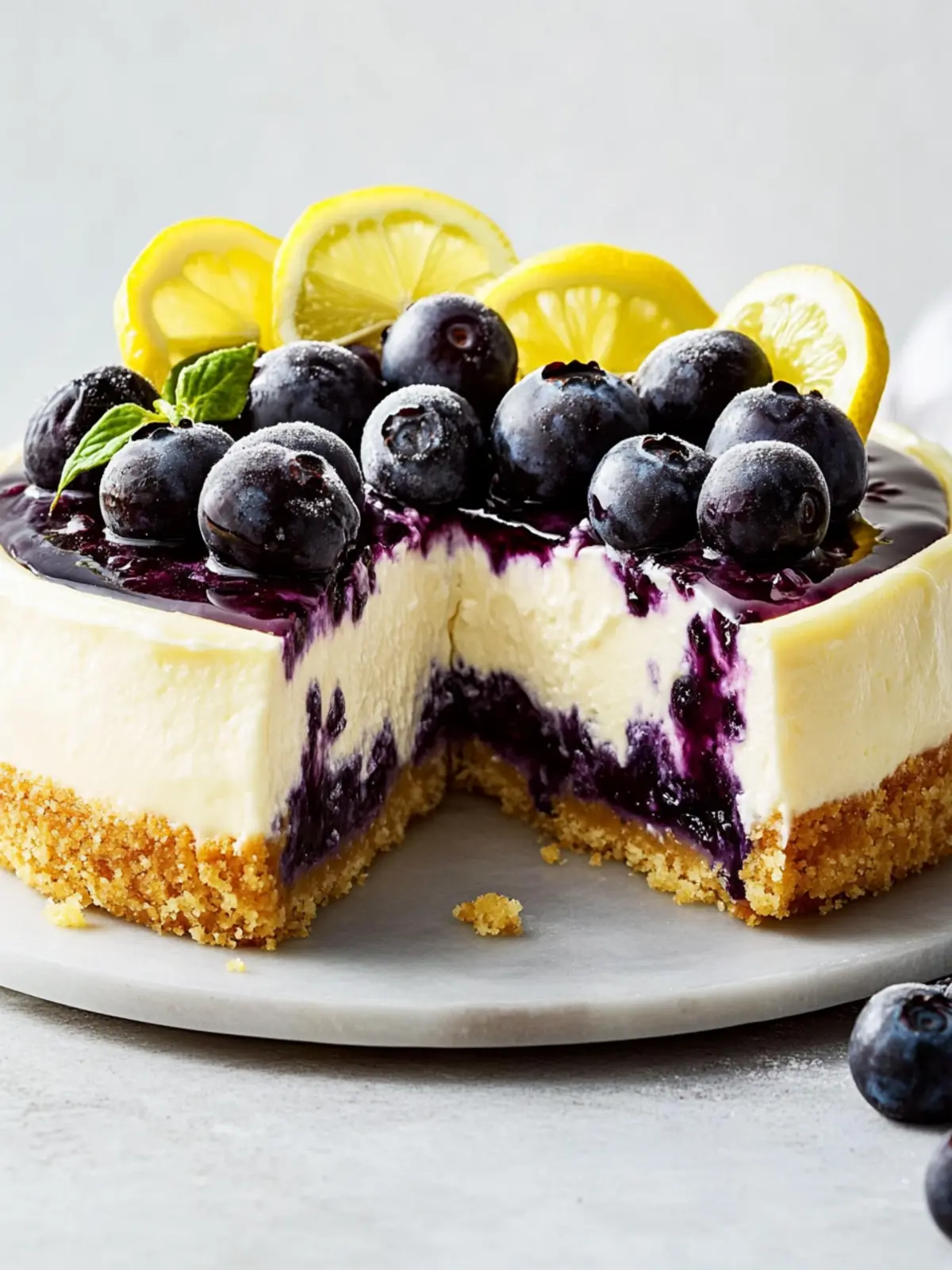 Lemon-Blueberry Cheesecake