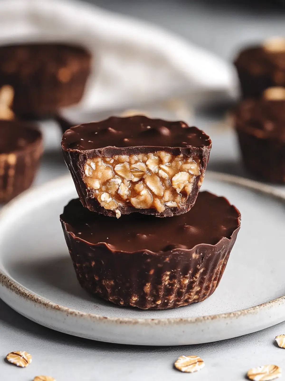 Easy No Bake Peanut Butter Oat Cups
