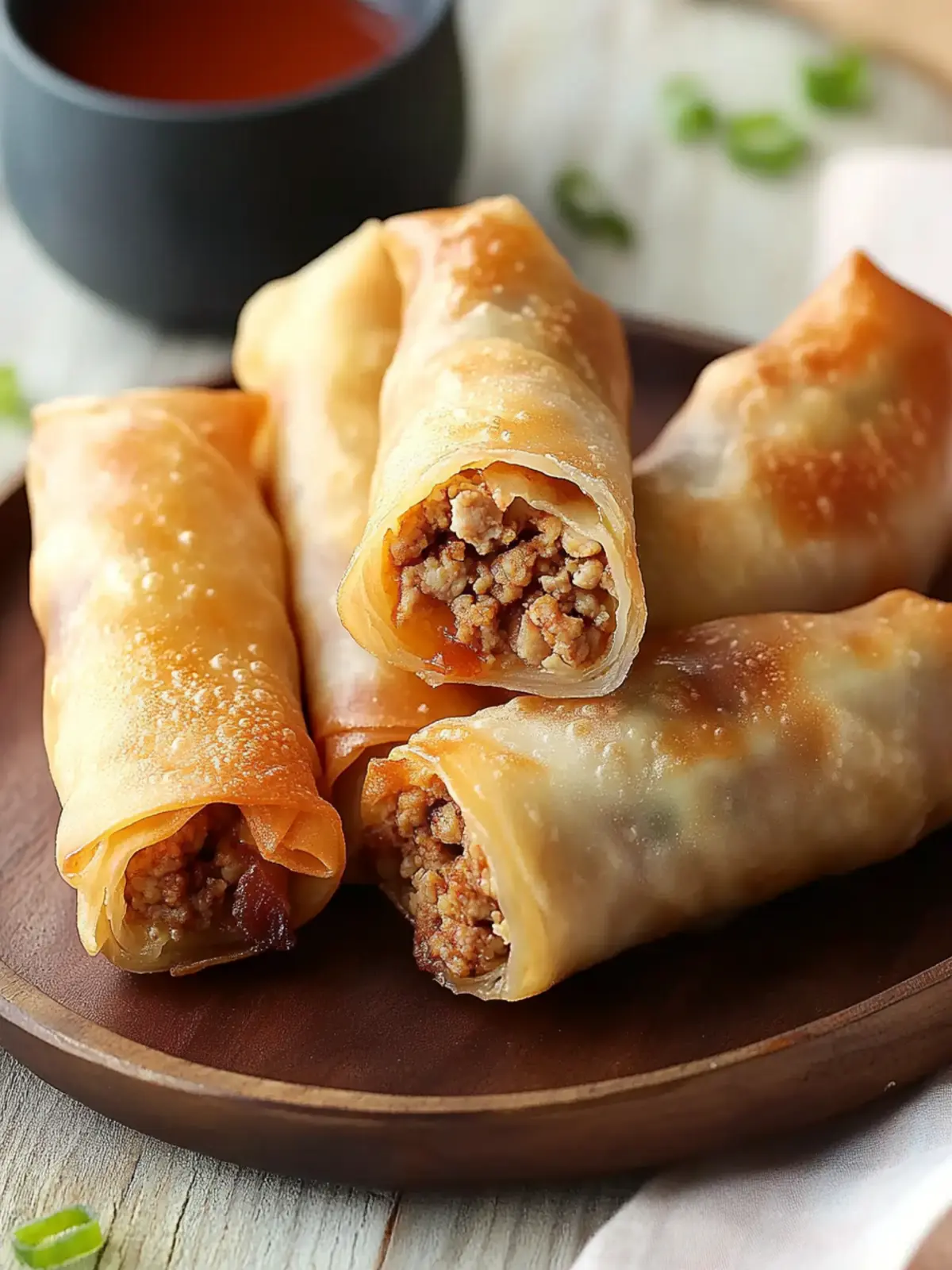 Crispy Baked Egg Rolls with Ground Turkey