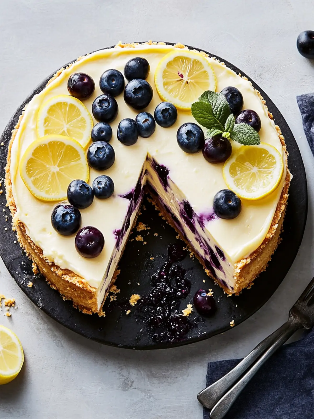 Lemon-Blueberry Cheesecake