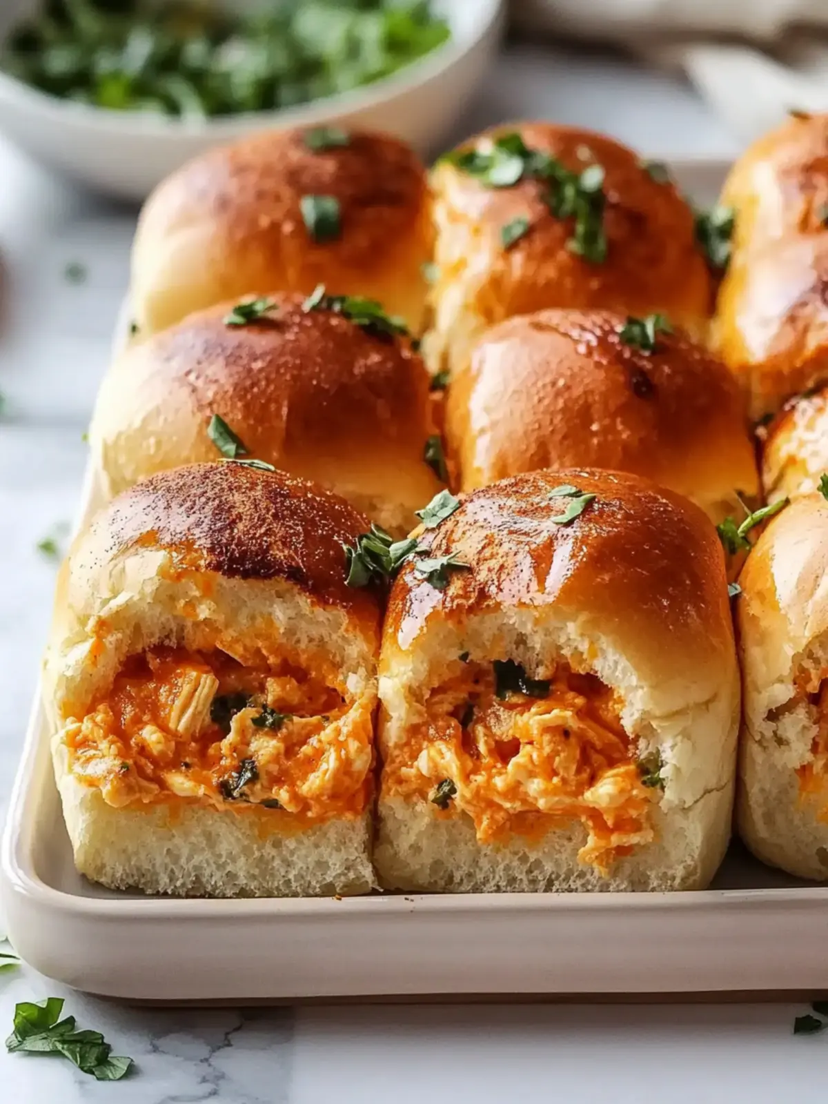 Spicy Buffalo Chicken Dip Sliders