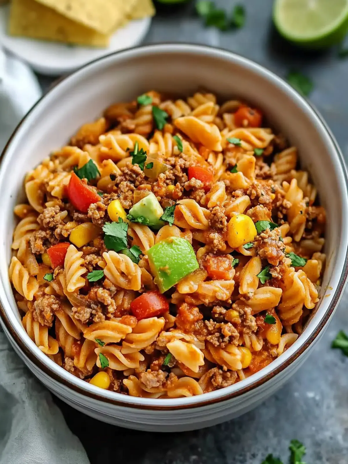 Hearty Crockpot Taco Pasta