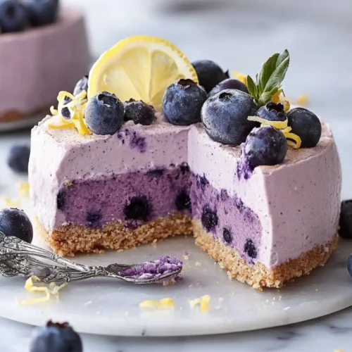 Lemon Blueberry Mousse Cake