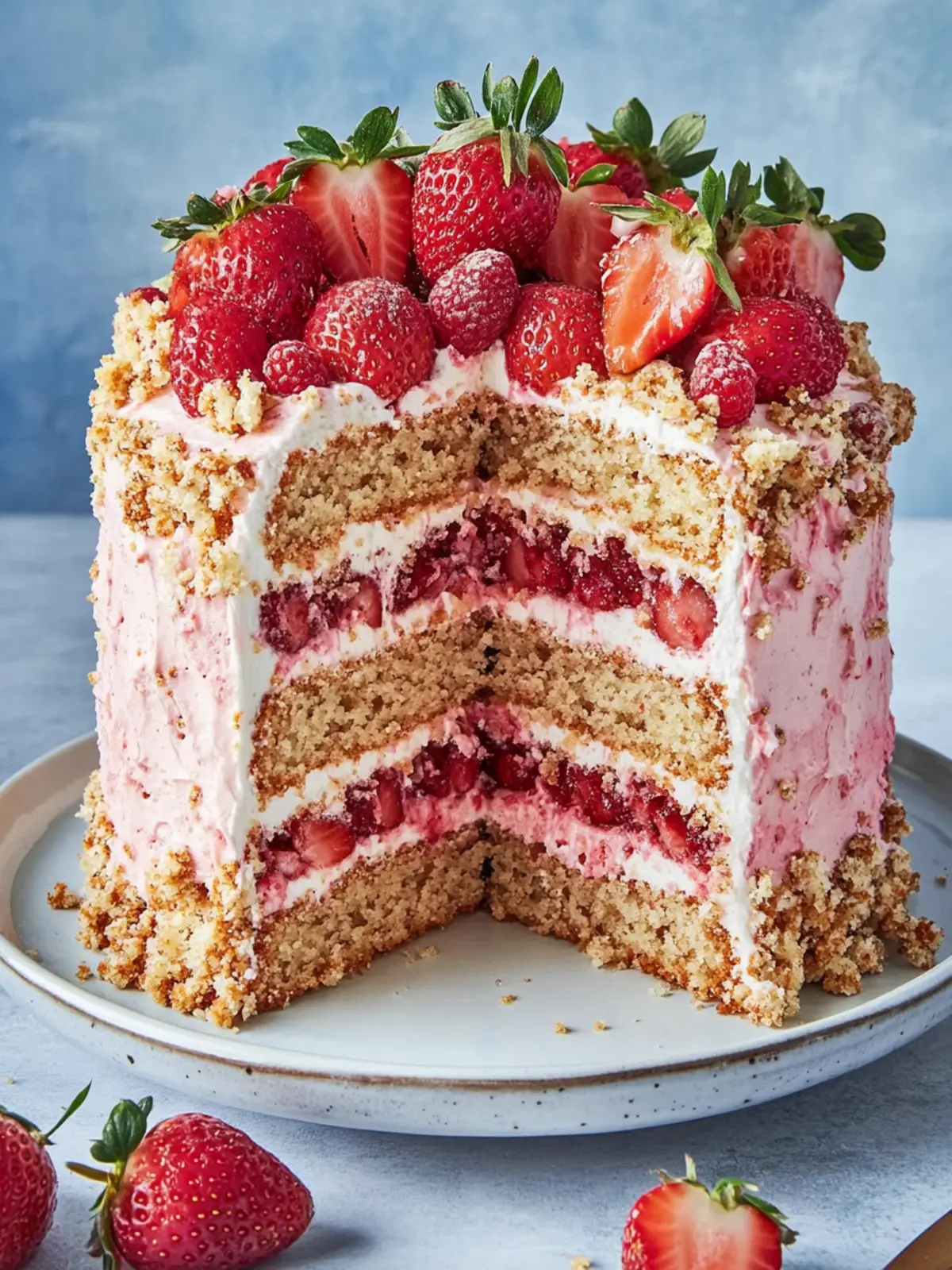 Strawberry Crunch Cake