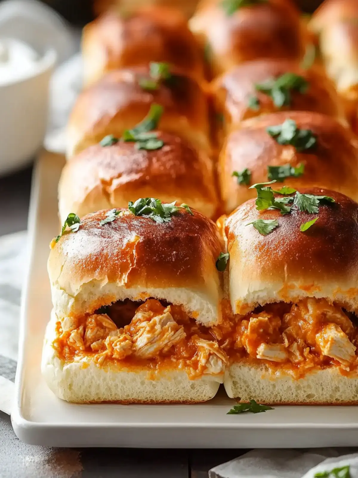 Spicy Buffalo Chicken Dip Sliders