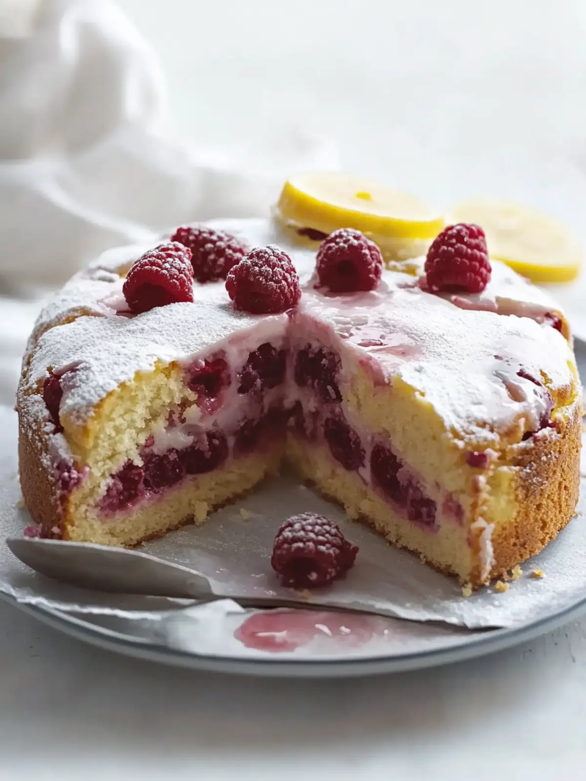 Lemon Raspberry Yogurt Cake