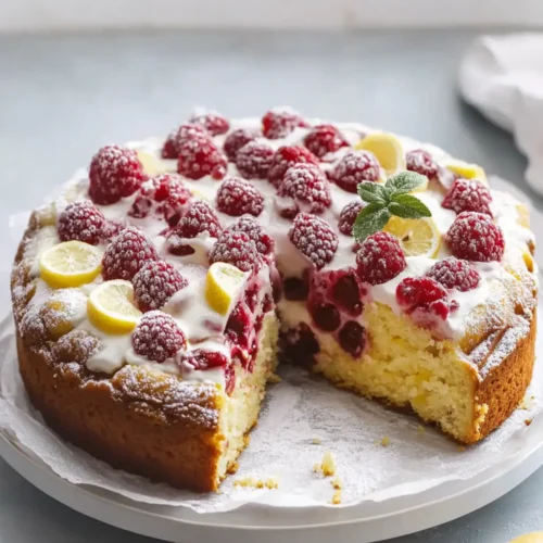 Lemon Raspberry Yogurt Cake