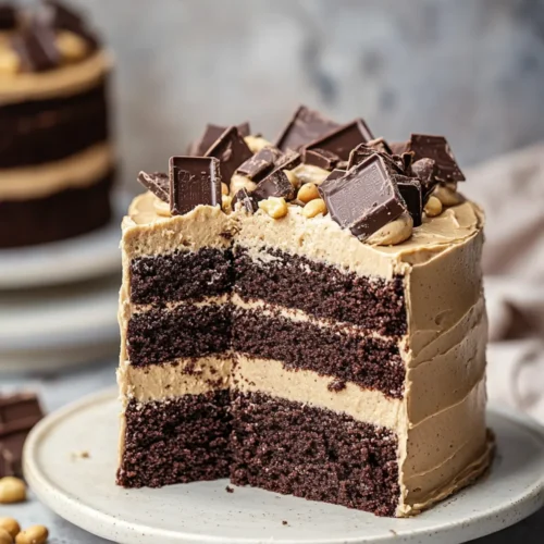 chocolate cake with peanut butter icing