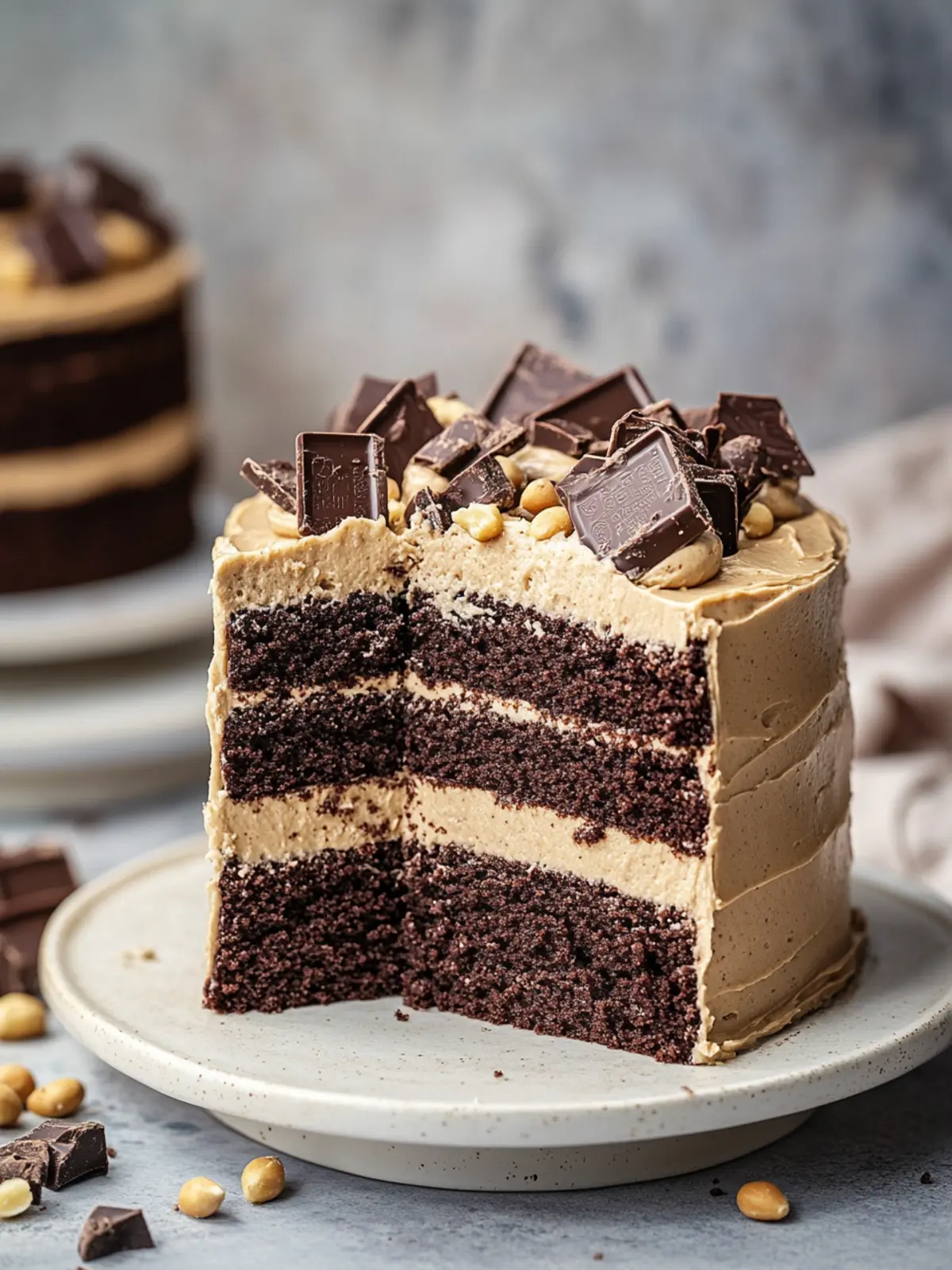 Irresistible Chocolate Cake with Peanut Butter Icing Delight | Delicio ...