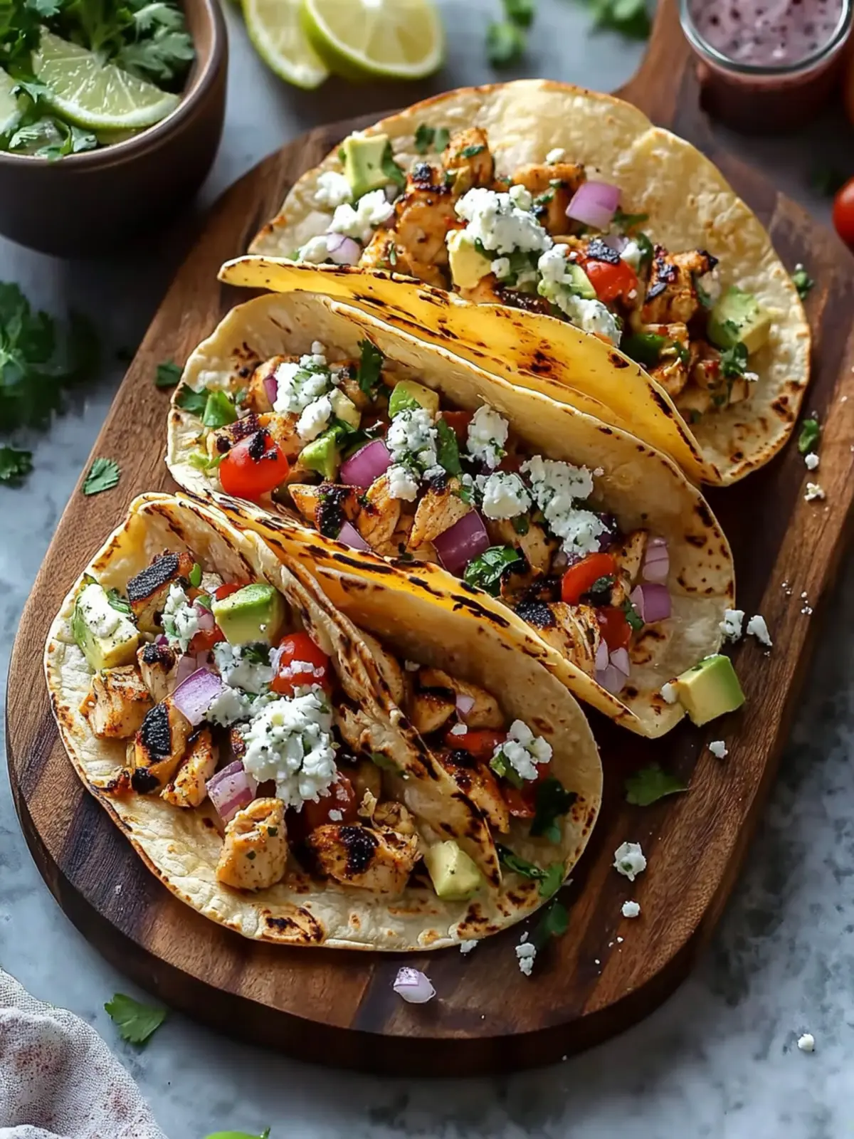 Grilled Mediterranean Chicken Tacos