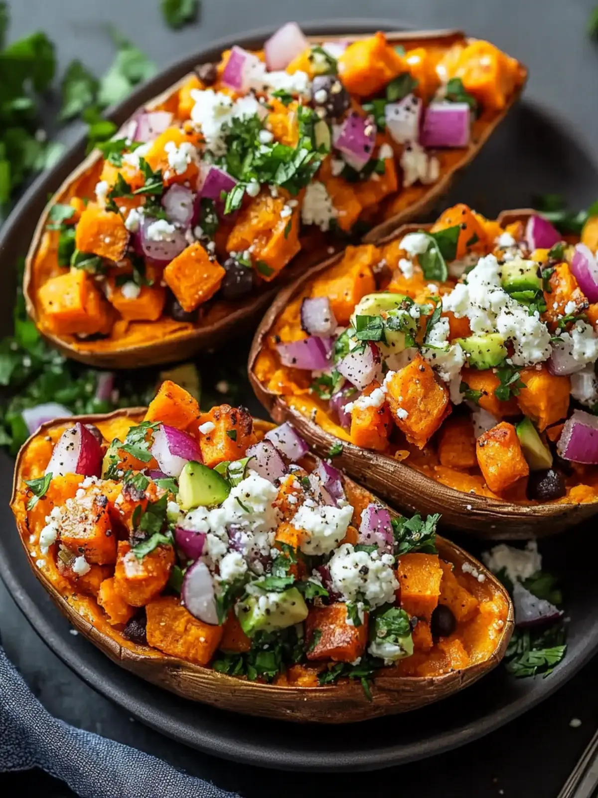 Mediterranean Stuffed Sweet Potatoes