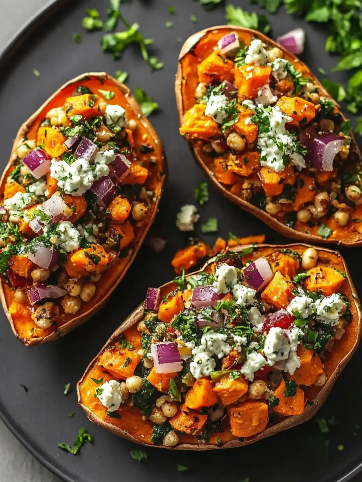Mediterranean Stuffed Sweet Potatoes