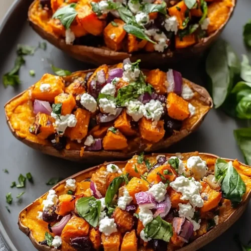 Mediterranean Stuffed Sweet Potatoes