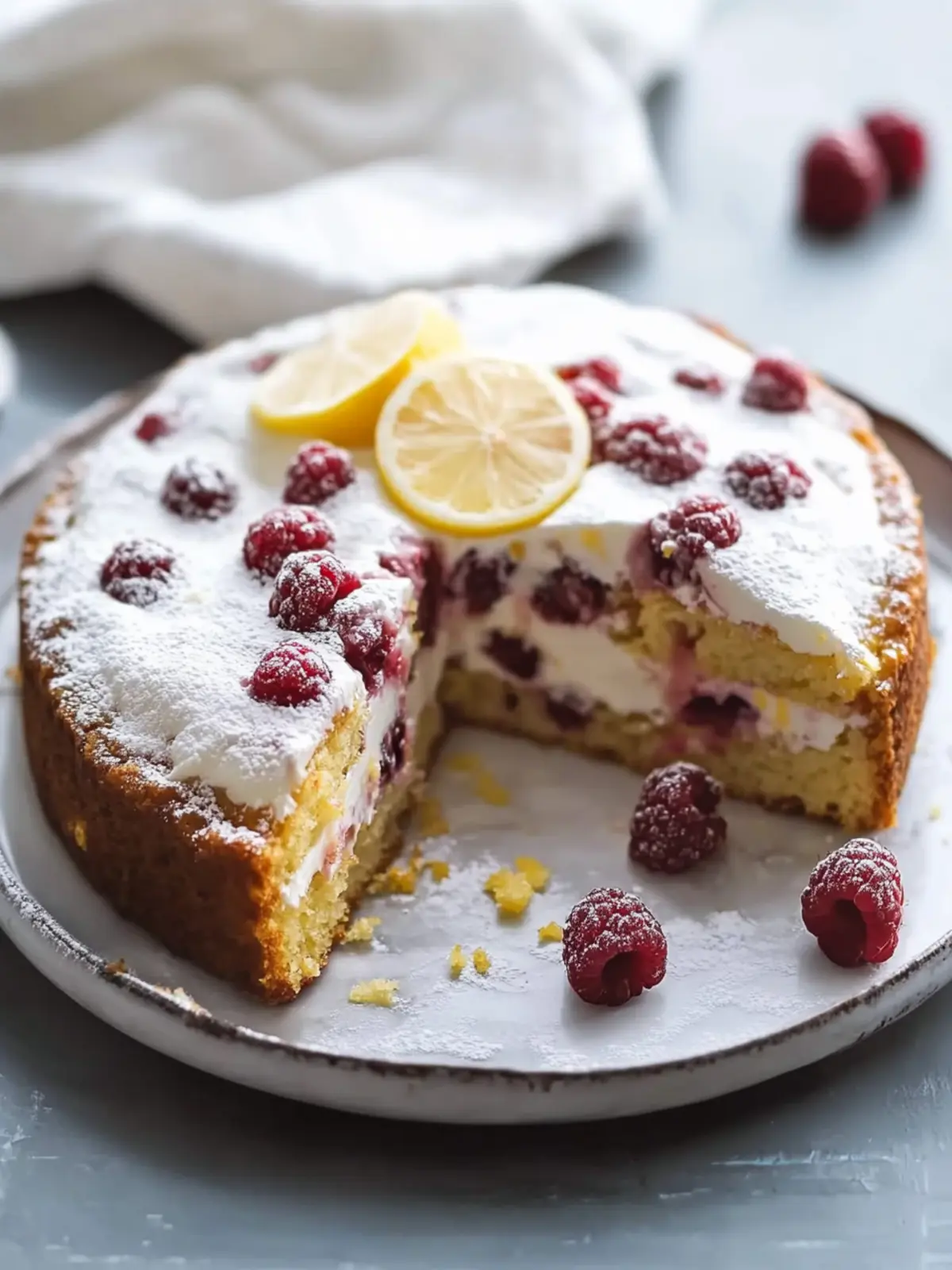 Lemon Raspberry Yogurt Cake