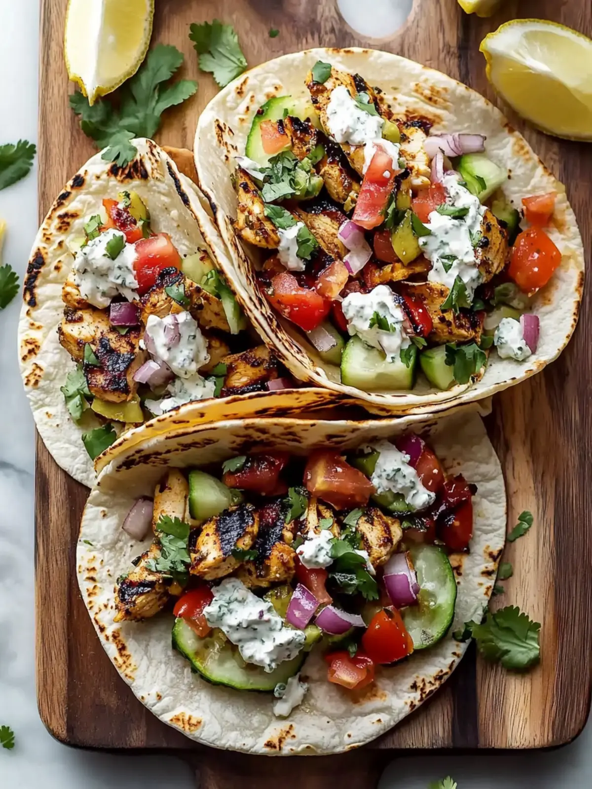 Grilled Mediterranean Chicken Tacos