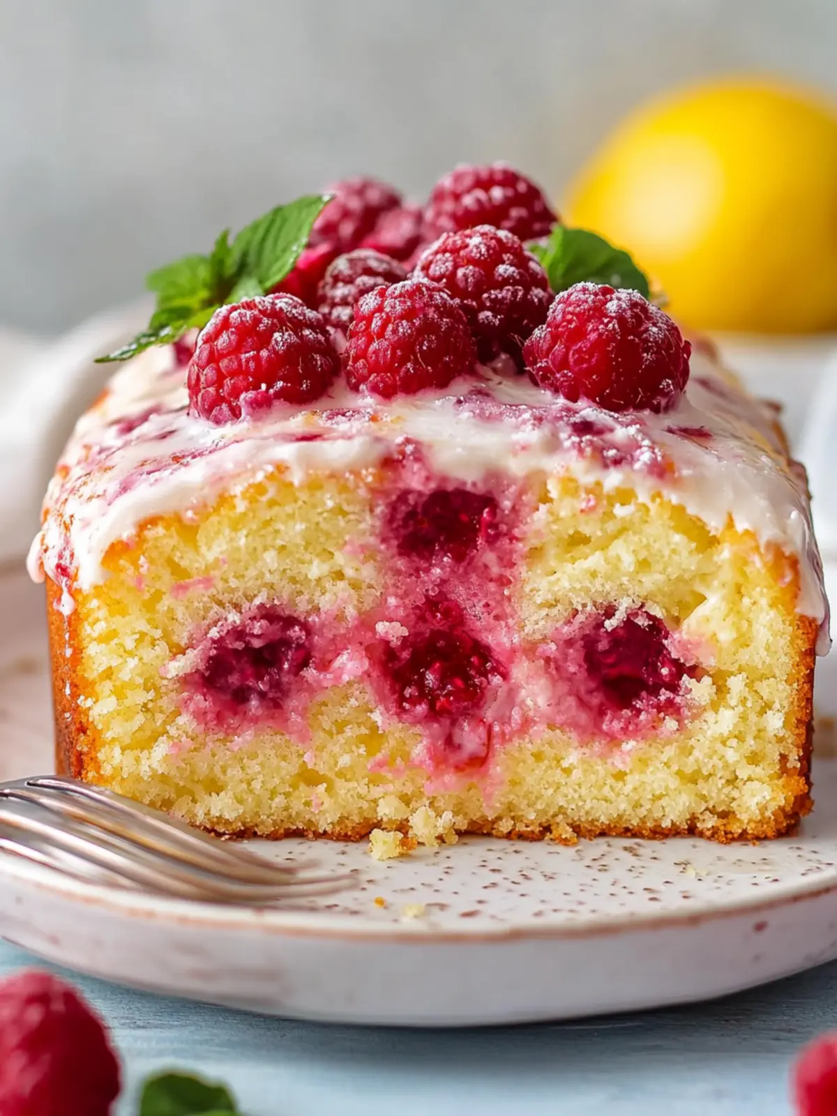 Lemon Raspberry Yogurt Cake