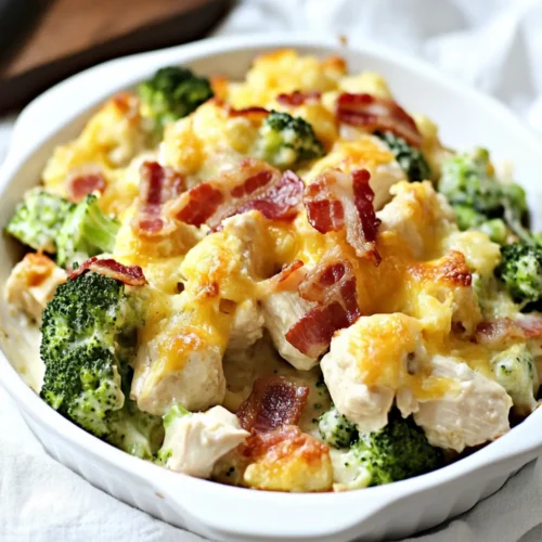 Low Carb Chicken Casserole with Broccoli and Bacon