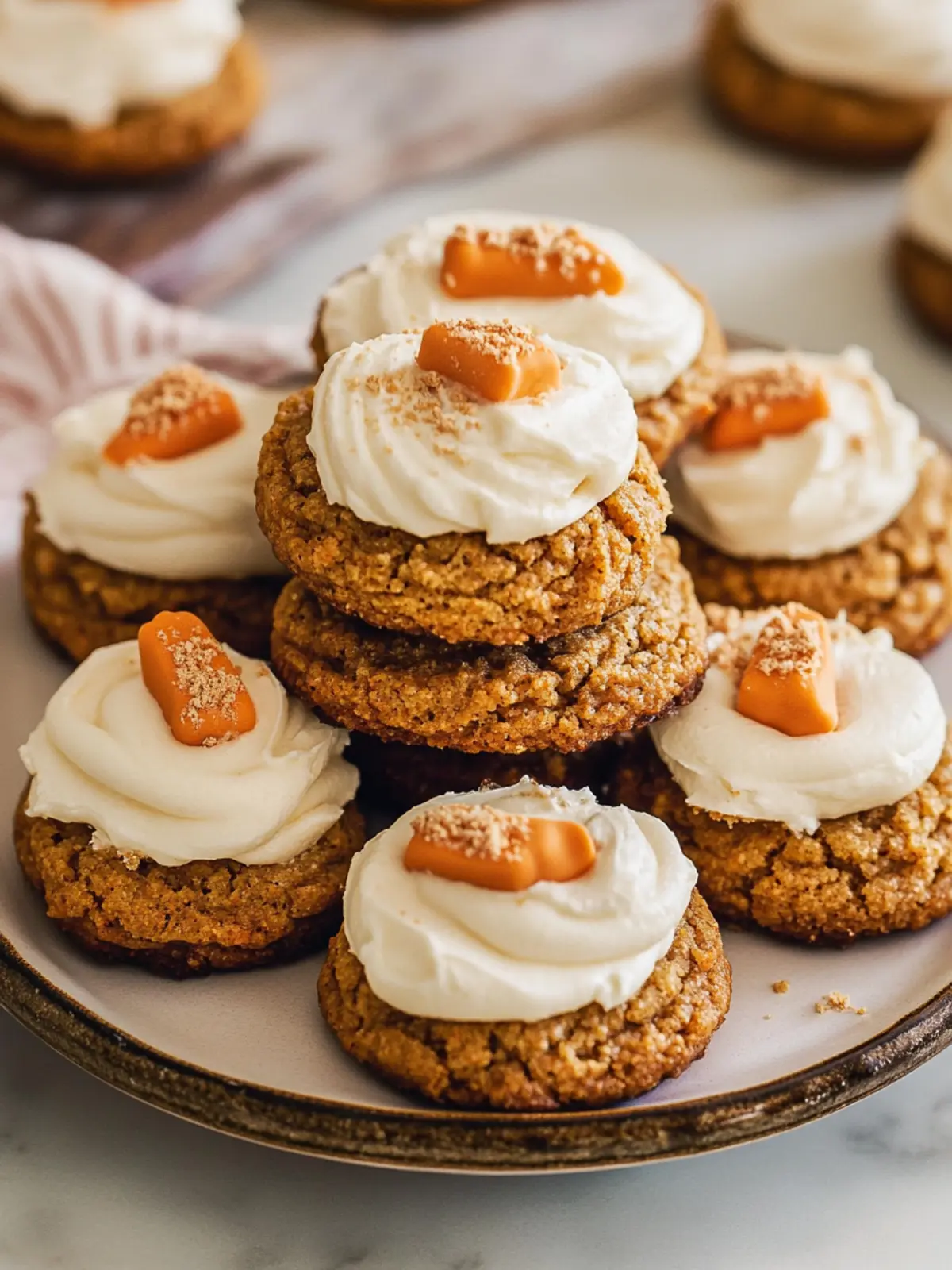 Carrot Cake Cookies with Cream Cheese Frosting