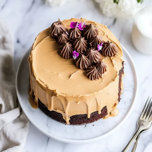 chocolate cake with peanut butter icing