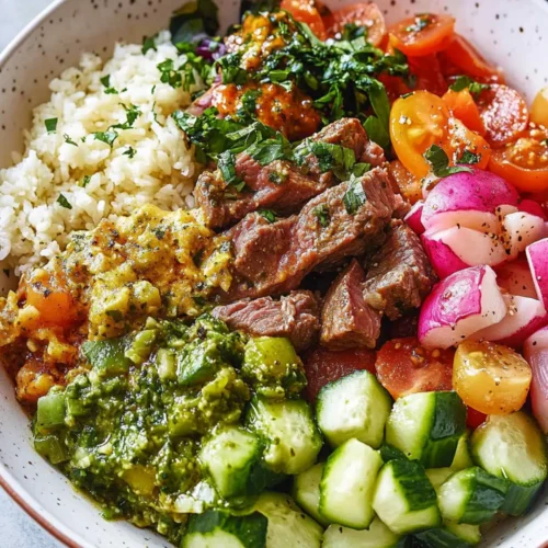 Quick & Easy Mediterranean Steak Bowl Recipe