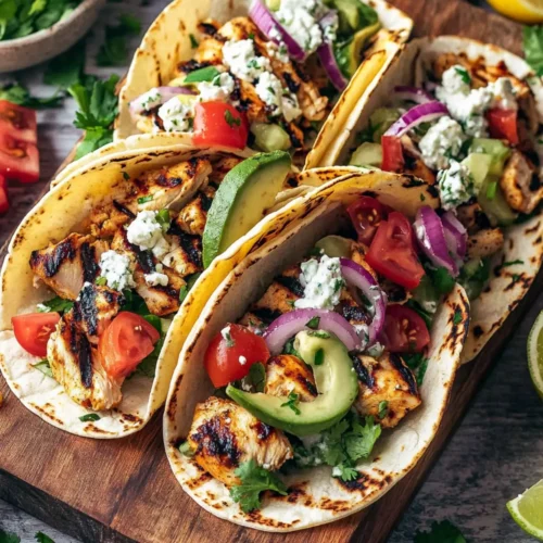 Grilled Mediterranean Chicken Tacos