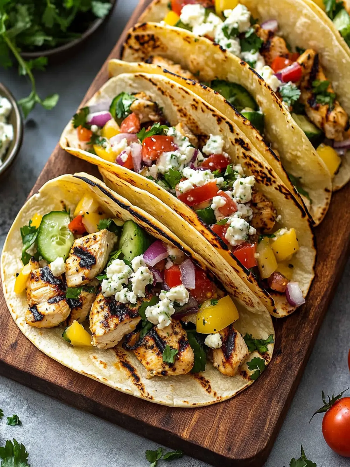 Grilled Mediterranean Chicken Tacos