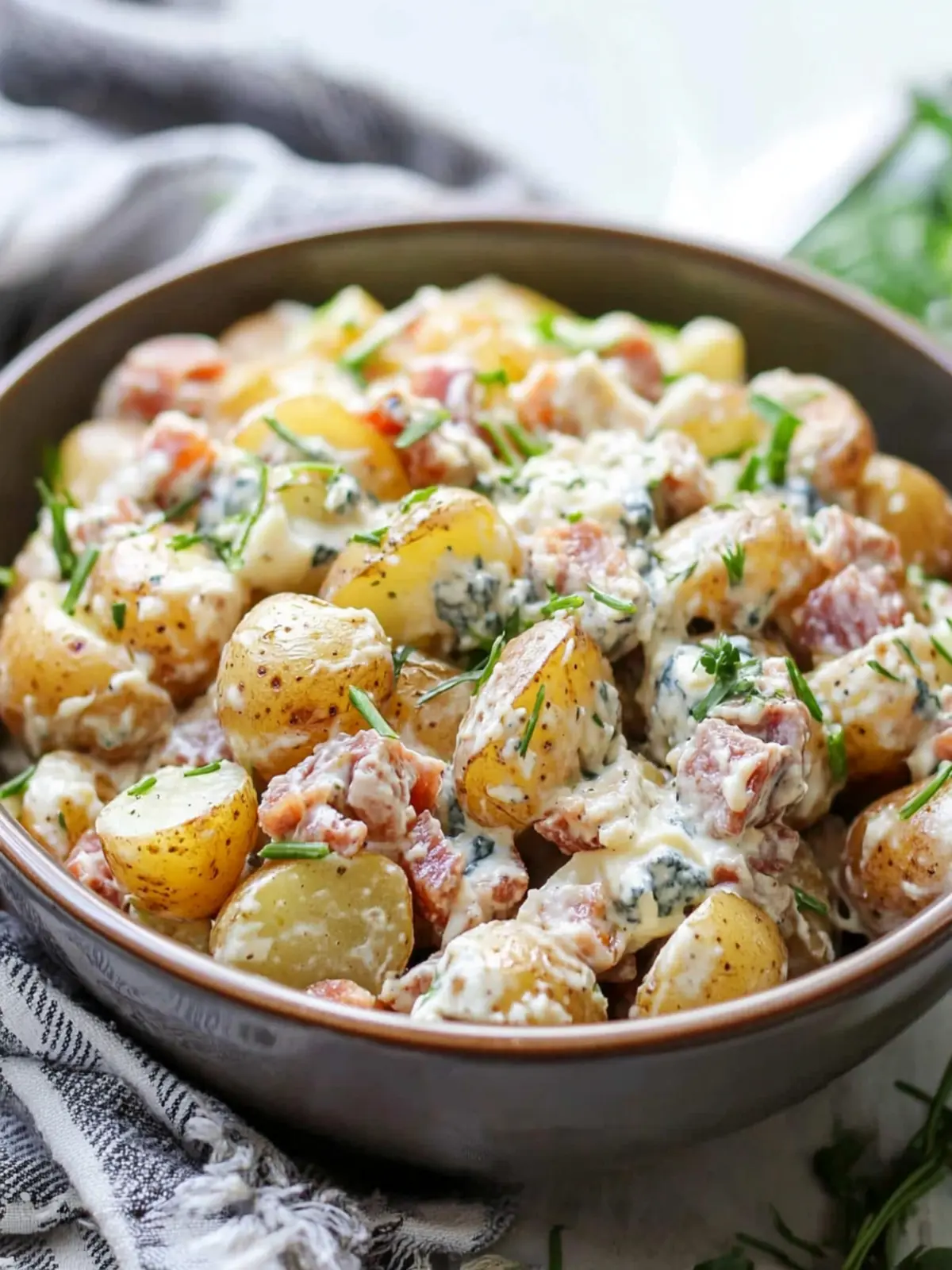 Bacon Blue Cheese Potato Salad - Creamy & Crunchy Crowd-Pleaser