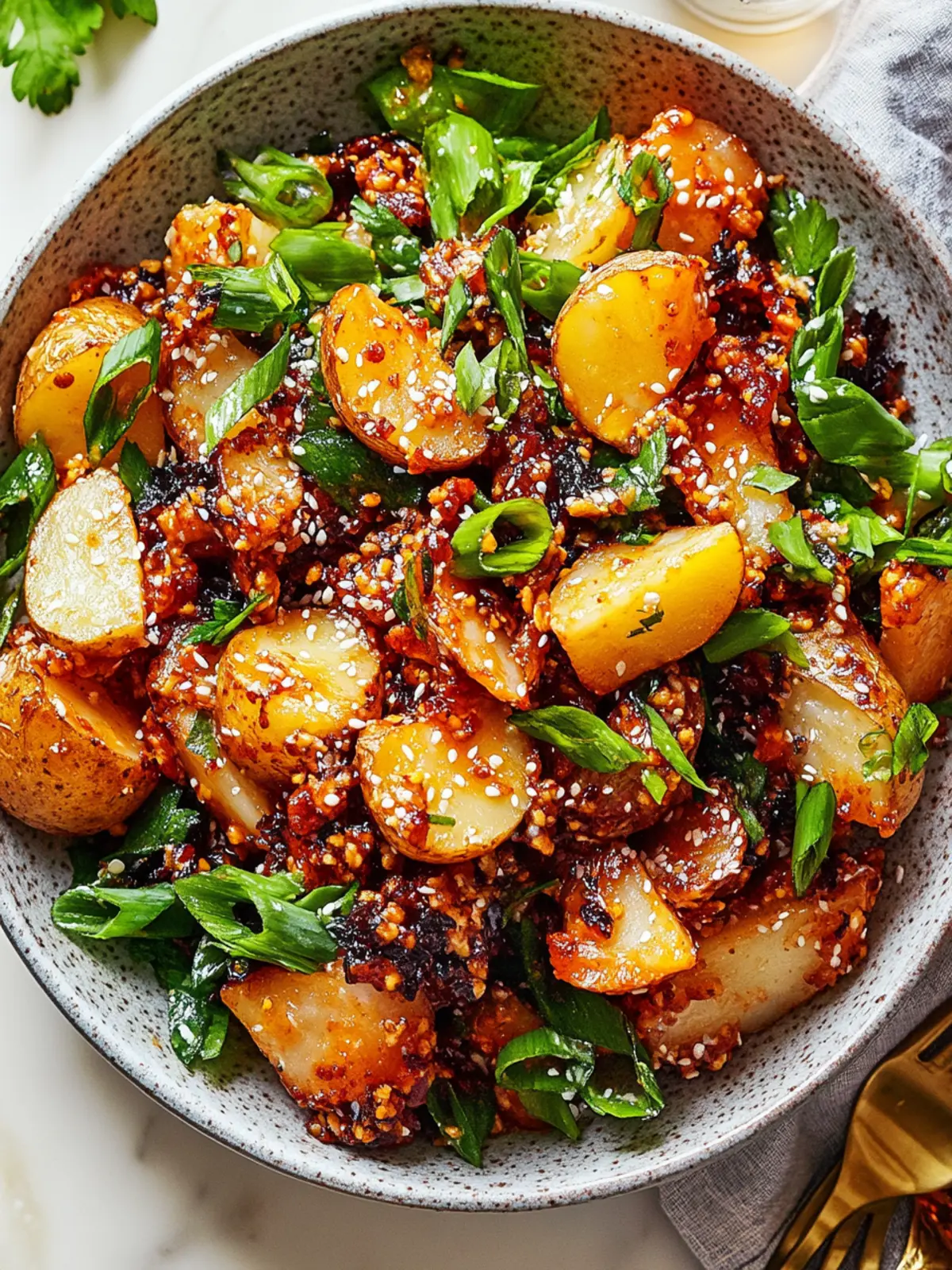 Crispy Gochujang Potato Salad