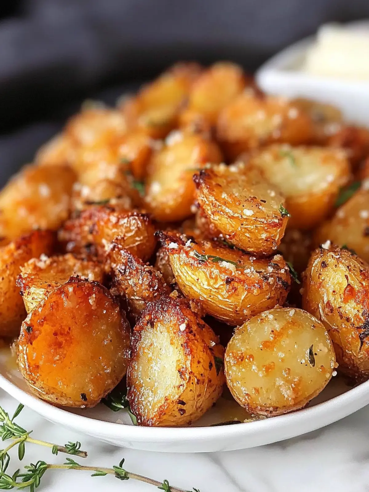 Roasted Garlic Butter Parmesan Potatoes