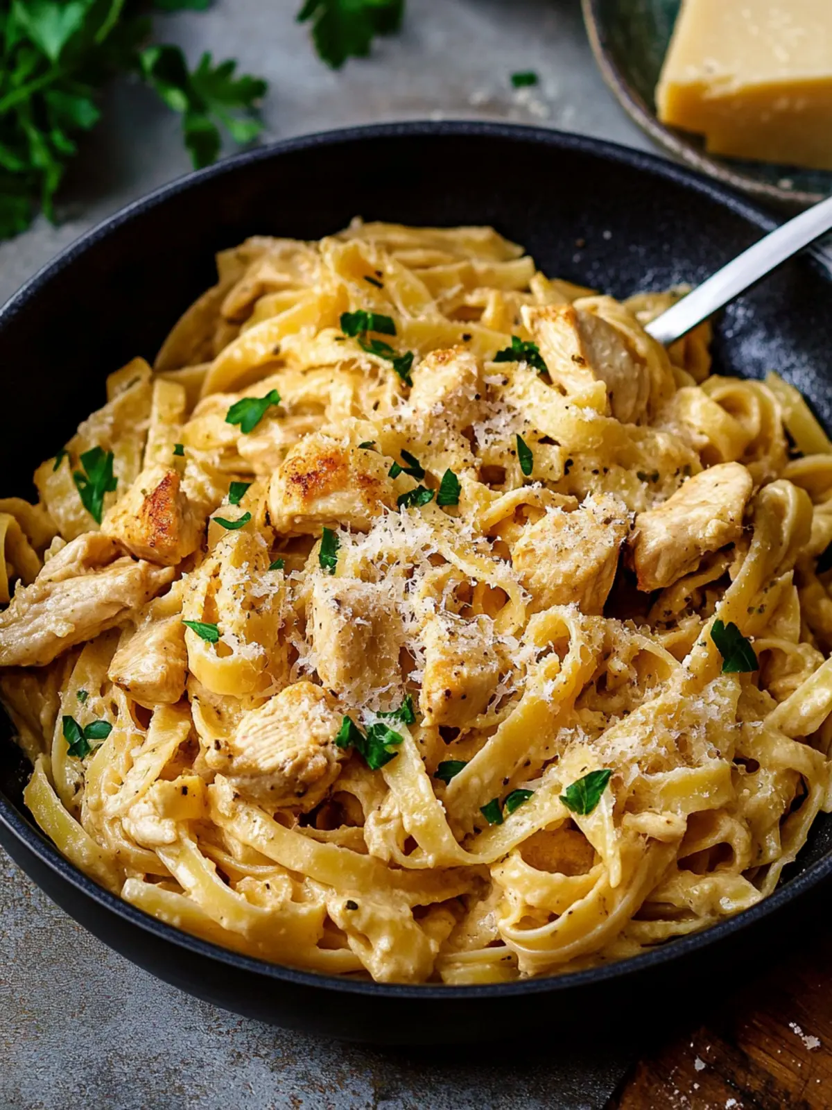 Healthy Garlic Parmesan Chicken Pasta