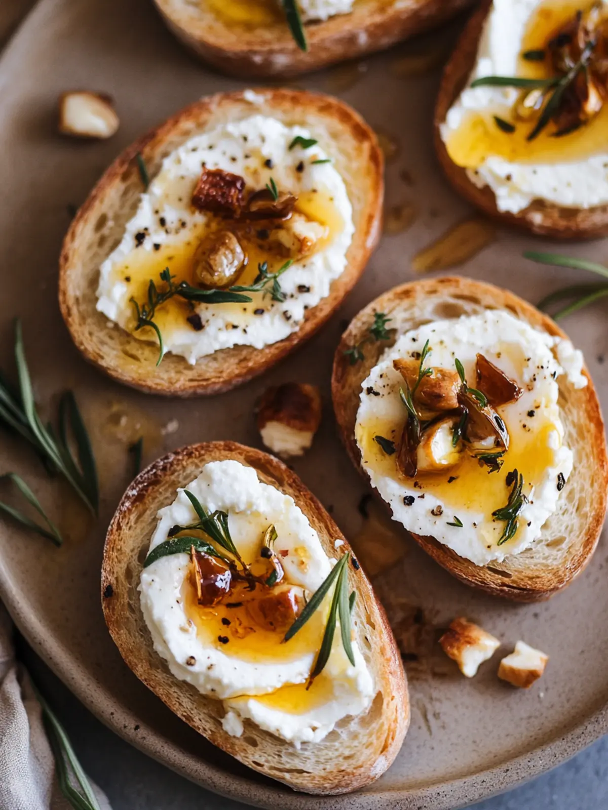 Whipped Feta & Hot Honey Crostini