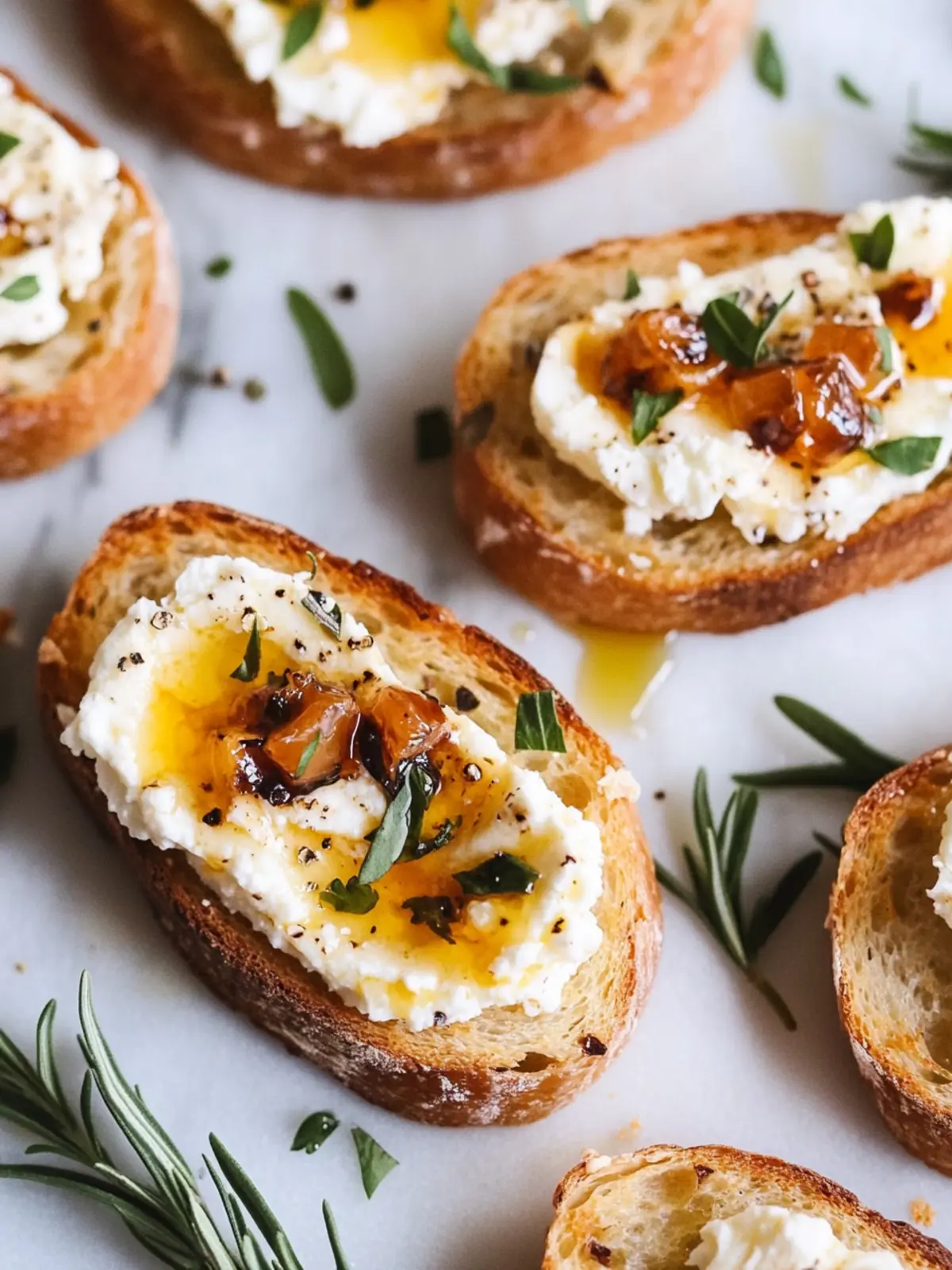 Whipped Feta & Hot Honey Crostini