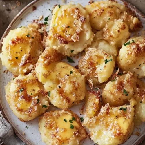 Crispy Smashed Potatoes with Garlic Butter