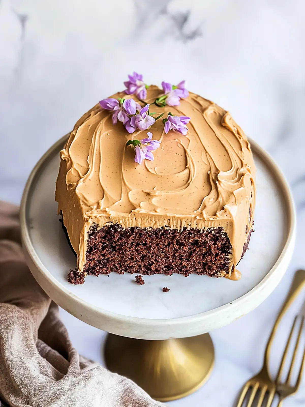 chocolate cake with peanut butter icing