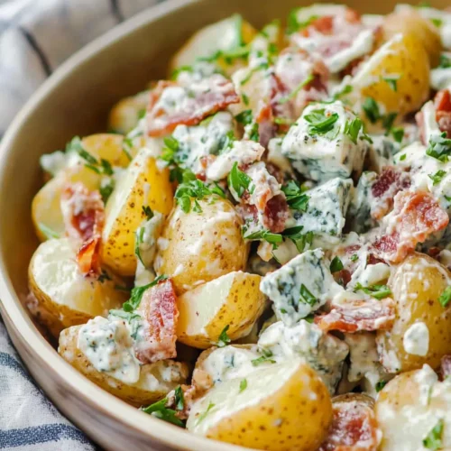 Bacon Blue Cheese Potato Salad - Creamy & Crunchy Crowd-Pleaser