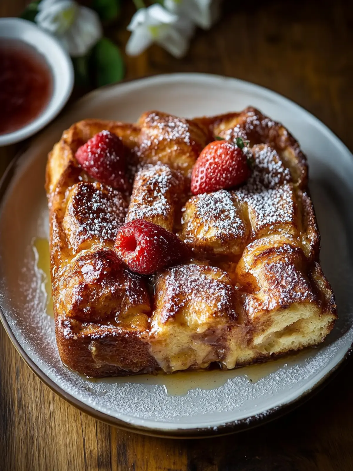 Croissant french toast casserole