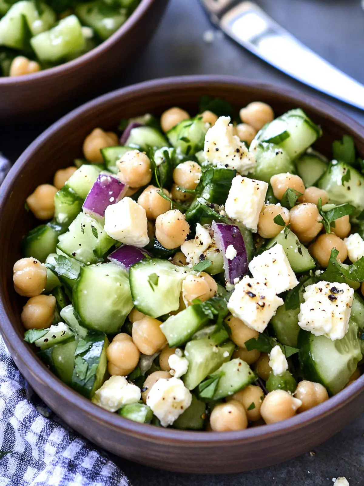 Chickpea Cucumber Feta Salad