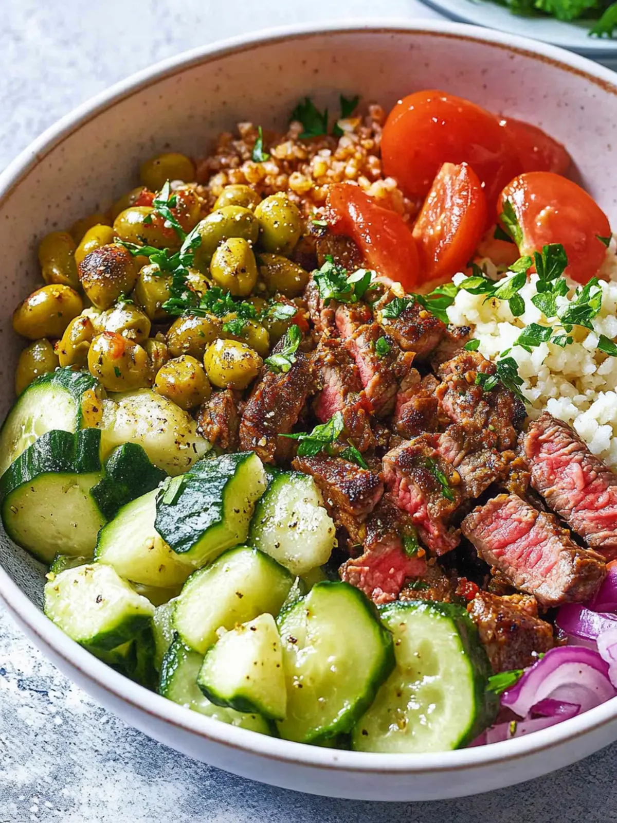 Quick & Easy Mediterranean Steak Bowl Recipe