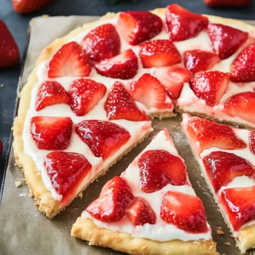 Strawberry Fruit Pizza (With Glazed Strawberries)