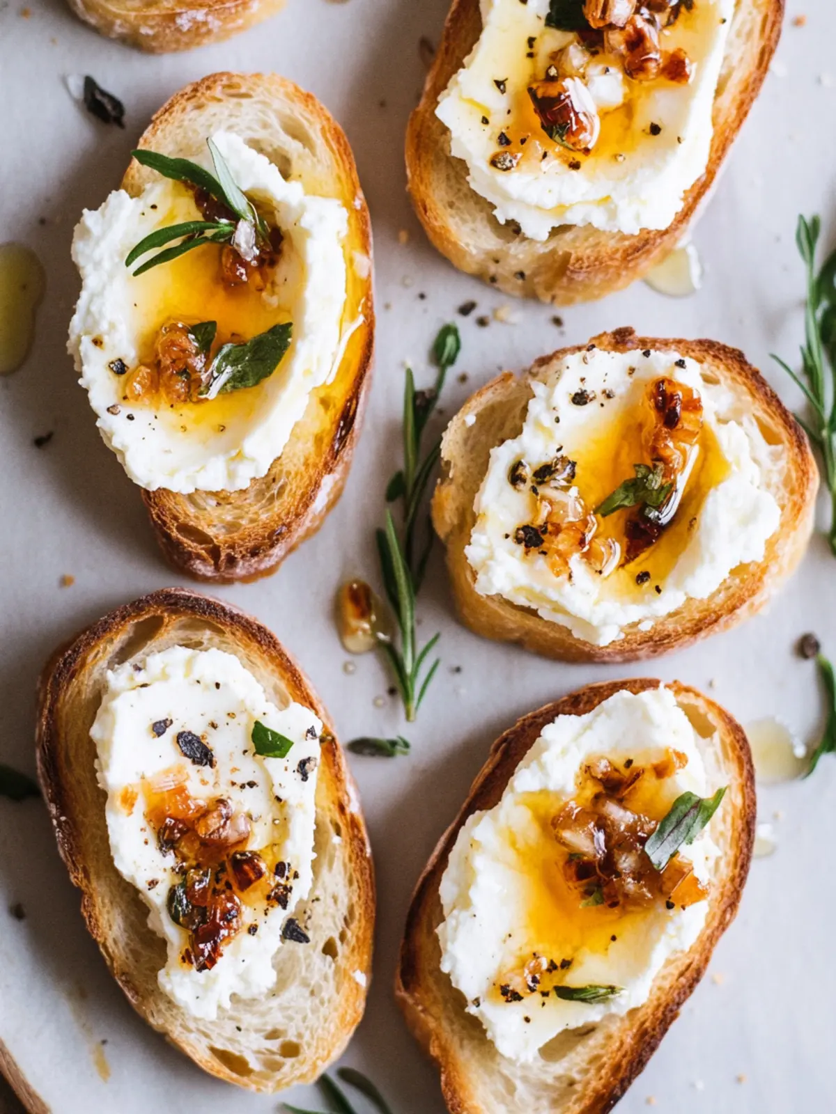 Whipped Feta & Hot Honey Crostini