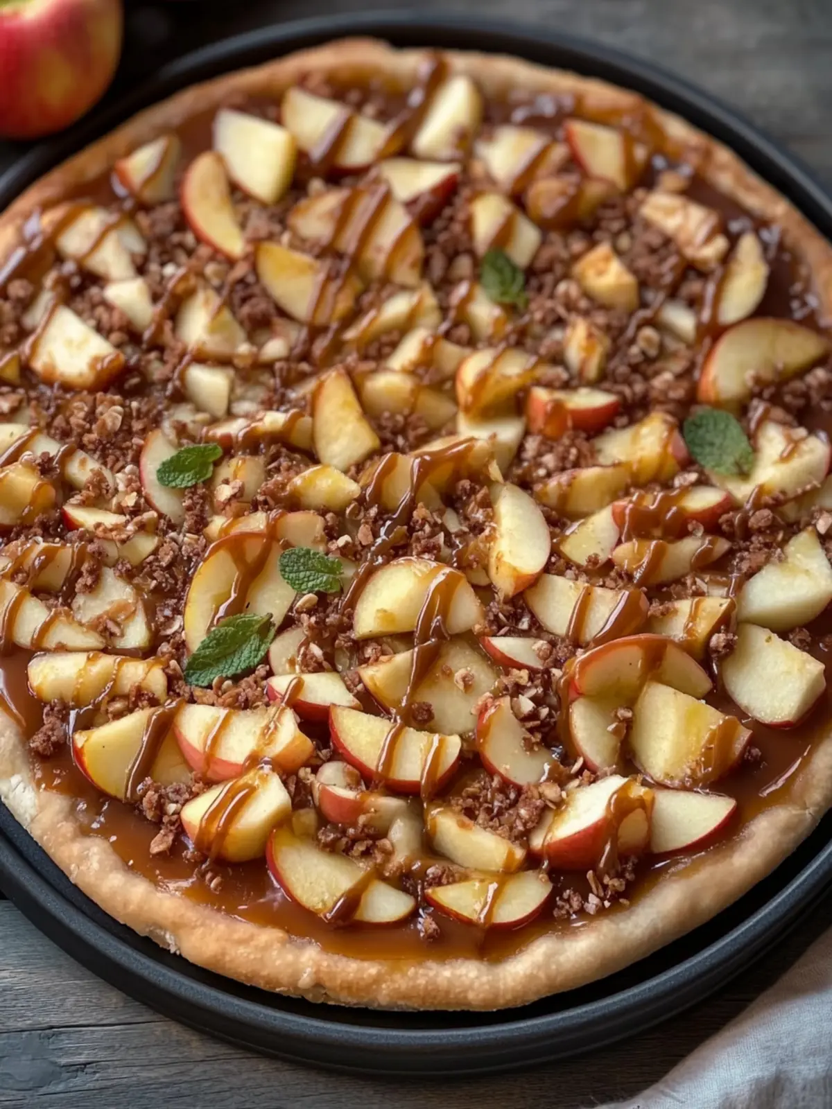 Caramel Apple Dessert Pizza