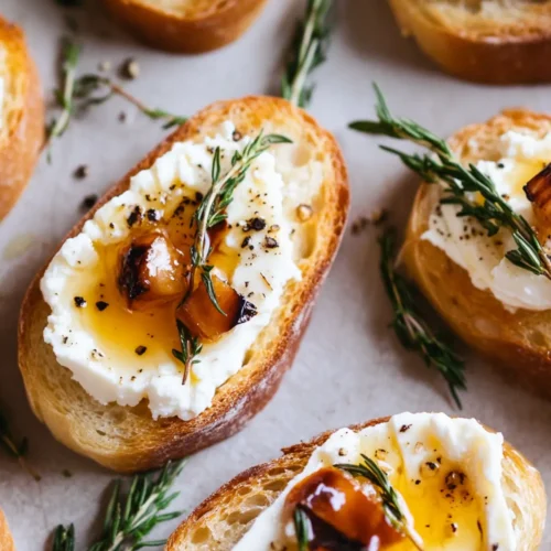Whipped Feta & Hot Honey Crostini