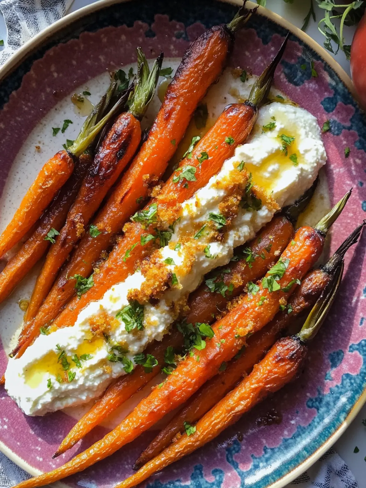 Honey Roasted Carrots with Whipped Ricotta