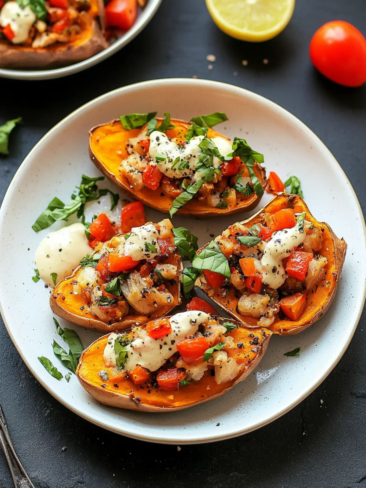 Mediterranean Stuffed Sweet Potatoes