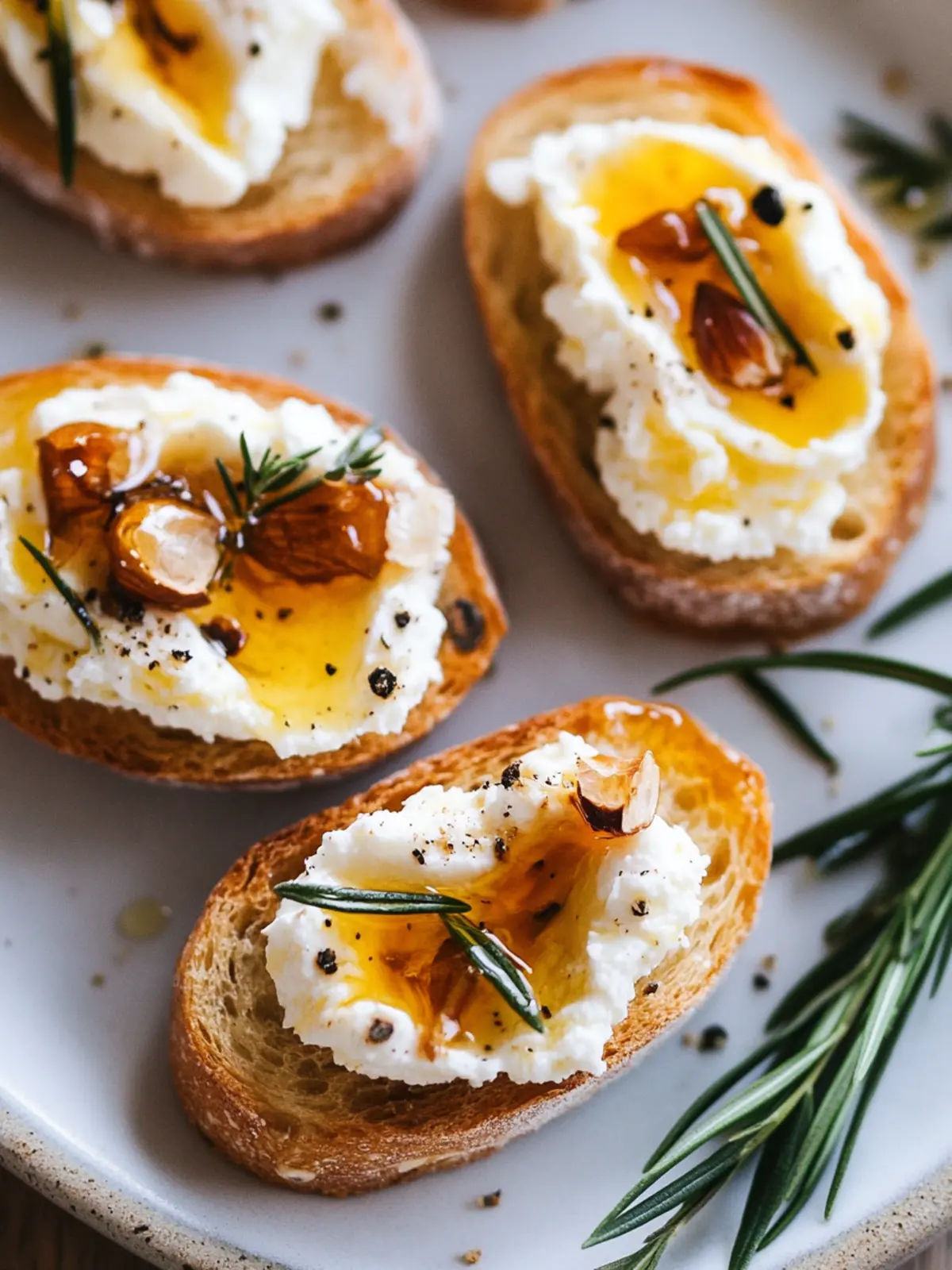 Whipped Feta & Hot Honey Crostini