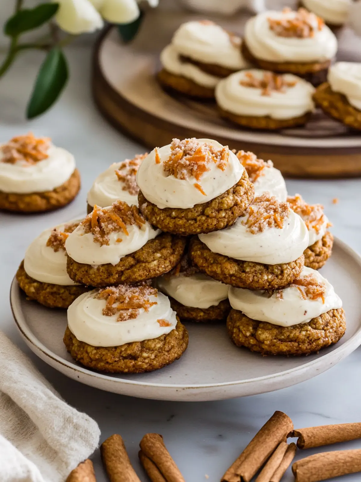 Carrot Cake Cookies with Cream Cheese Frosting