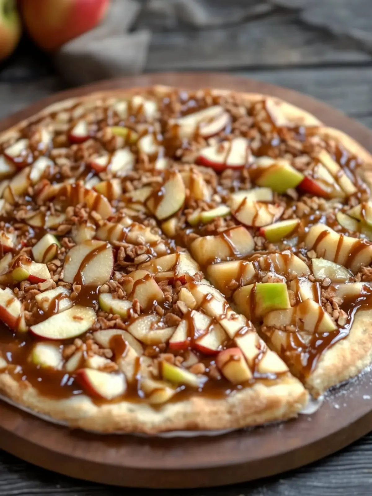 Caramel Apple Dessert Pizza