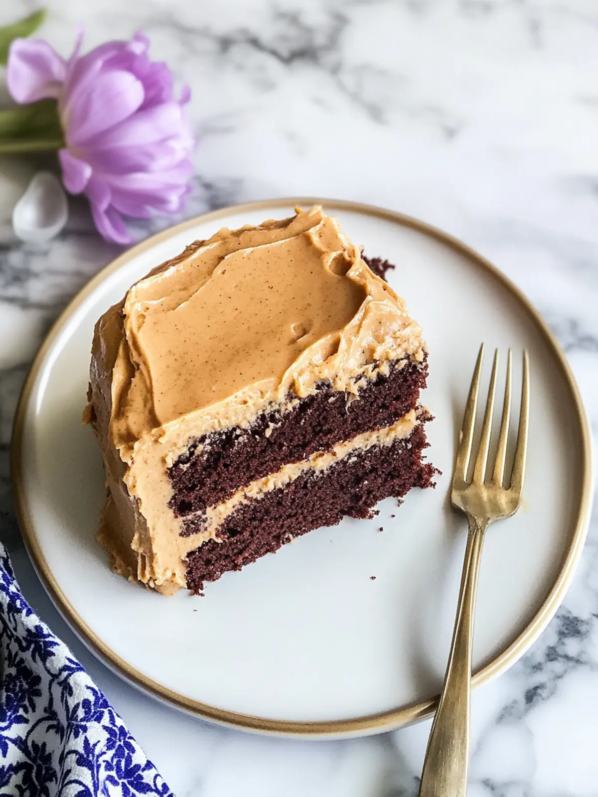 chocolate cake with peanut butter icing
